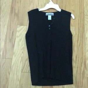 Black v-neck tank top